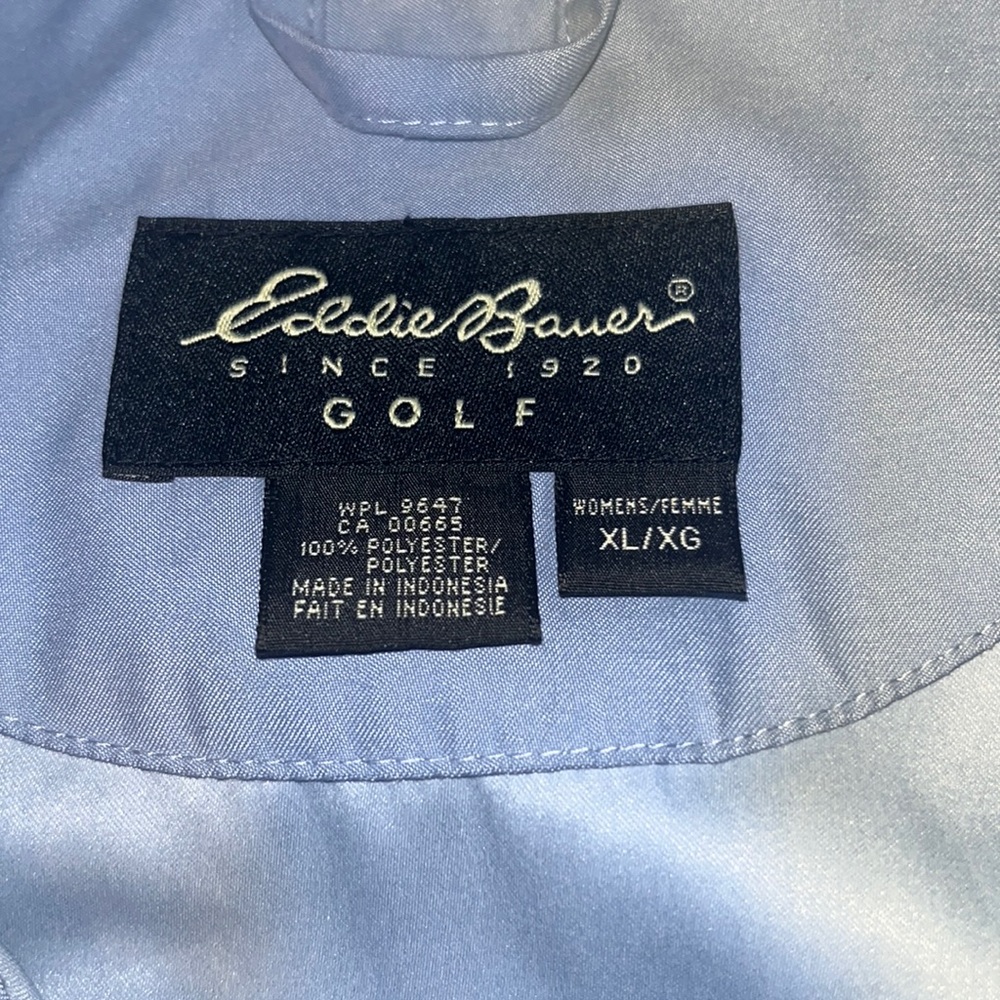 eddie bouer womens gold jacket light blue extra large